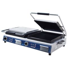 Globe GSGDUE14D 14" x 28" Deluxe Smooth Double Panini Grill