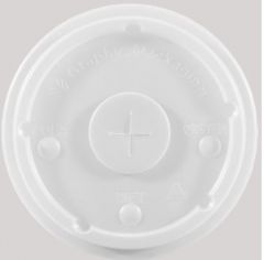 Graphic Packaging LCRS-32 Flat Translucent Bubble Cold Cup Lid, Fits 32oz Cup