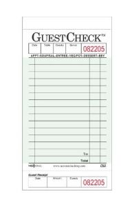 National Checking Company G3632 Guest Check Pad w/ Customer Receipt Stub