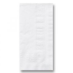 Hoffmaster 010047 Greek Key Embossed White Paper Dinner Napkin - 3 Ply (Discontinued)