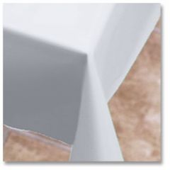 Hoffmaster 112000 54" x 108" White Plastic Table Cover