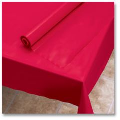Hoffmaster 113001 40" x 100' Red Plastic Table Cover Roll