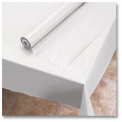 Hoffmaster 114000 40" x 300' White Plastic Table Cover Roll