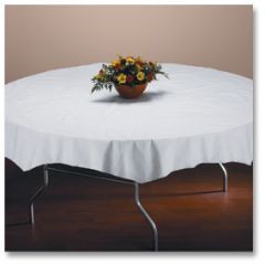 Hoffmaster 210101 82" White Octy-Round Tissue/Poly Table Cover
