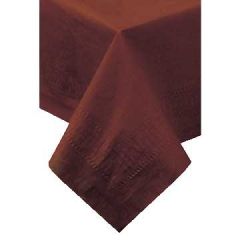 Hoffmaster 220646 54" x 108" Chocolate Tissue/Poly Table Cover