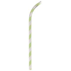 Hoffmaster 61820001 Aardvark 7.75" Green Stripe Wrapped Eco-Flex  Paper Straws