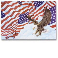 Hoffmaster 998844 Patriotic Flags Paper Placemat