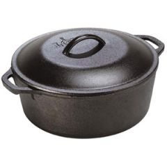 Lodge Manufacturing Company L8DOL3 Dutch Oven with Loop Handles and Iron Cover, 5 Qt