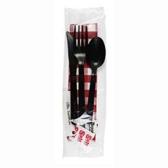 Max Packaging 3361H-B4-RED Plastic Cutlery Kits - Red Gingham