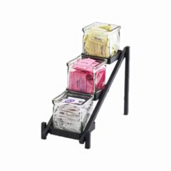 Cal-Mil 1149-13 Condiment Caddy 3 Tier with Glass Jars, Black