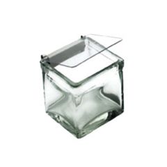 Cal-Mil 1807 Solid Lip W/ Metal Hinge For 4X4 Glass Jars