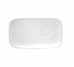 Oneida F9000000504 Buffalo Cream White 8" x 5" Rectangular Saucer