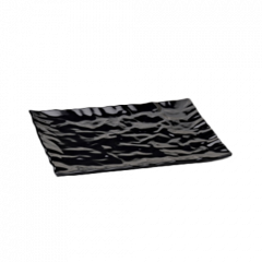 Elite Global Solutions M1471-B Plastic Crinkle Black Paper Tray , 14-7/8"x7-5/8"
