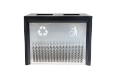 Ex-Cell Kaiser RC-IND2 PBG/SS Coliseum Indoor Trash and Recycle Receptacle