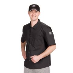 Chef Revival CS006BK-2X Short Sleeve Cook Shirt Poly-Cotton, Black, 2X