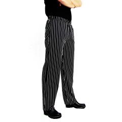 Chef Revival P040WS-M E-Z Fit Chef's Pants, Black/White Pin-Stripe, M