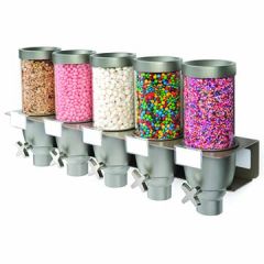 Rosseto EZ534 EZ-SERV 5-Container .65 Gal Wall-Mounted Dry Product Dispenser