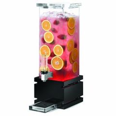 Rosseto LD121 2 Gal Square Clear Acrylic Beverage Dispenser - Black Bamboo