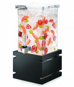 Rosseto LD122 1 Gal Square Clear Acrylic Beverage Dispenser - Black Bamboo