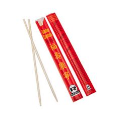 Royal Paper R809 9" Bamboo Chopsticks in Red Paper Sleeve - 1000/Case