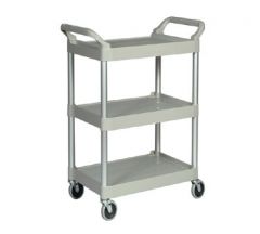 Rubbermaid 3-Shelf Platinum Utility Cart, 200lb Capacity