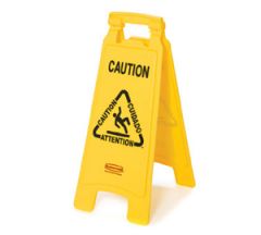 Rubbermaid Multi-lingual "Caution" Floor Sign, Yellow