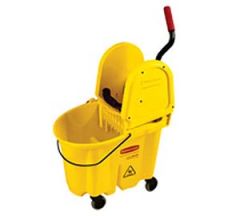 Rubbermaid WaveBrake 35 Qt. Yellow Mop Bucket & Down Press Wringer Combo