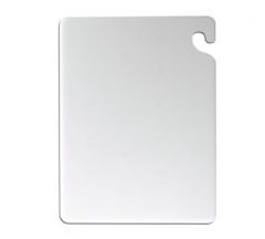 San Jamar CB121834WH Cut-N-Carry Cutting Board, 12" x 18" x 3/4", White
