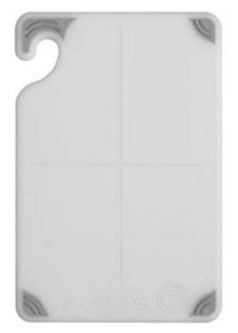 San Jamar CBG121812WH Saf-T-Grip Cutting Board, 12" x 18" x 1/2", White