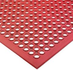 San Jamar KM1200 36" x 60" Red Rubber Floor Mat