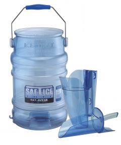 San Jamar SI8500 Saf-T-Ice Value Pack (6 Gallon Tote w/ 64oz Scoop)