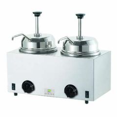 Server 81230 Twin Topping Warmer w/ Pumps - JARS NOT INCLUDED