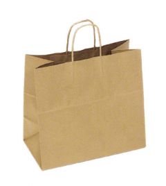 Tulsack S11NK Handle Shopping Bag, Paper, 13"X7"X13", Natural Kraft