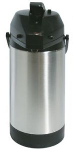 Service Ideas SVAP30L 3 Liter Brushed Stainless Airpot w/ Black Lid