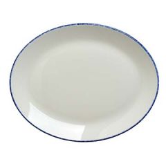 Steelite 17100145 Blue Dapple 13-1/2" Oval Dish
