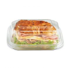 Placon SW2-002T-A Crystal Seal 7"X6" Plastic To-Go Container, Clear