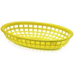 Tablecraft 1074Y 9-3/8"X6"X1-7/8" Classic Yellow Plastic Oval Basket
