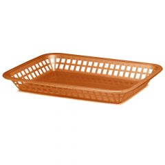 Tablecraft 1077BR 10-3/4"X7-3/4"X1-1/2" Grande Brown Plastic Basket