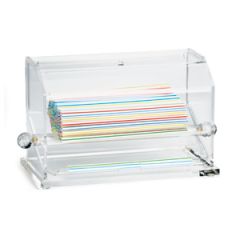 Tablecraft 227 Acrylic Straw Dispenser, holds straws up to 10" length
