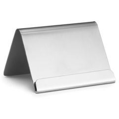 Tablecraft B17 2-1/2 X 2 X 2" Stainless Steel Card Holder With Lip
