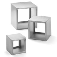 Tablecraft RS3 Brushed Stainless Steel 3 Piece Square Riser Set