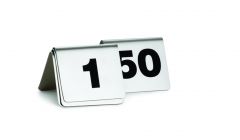 Tablecraft T150 2-1/2 X 2 X 2" S/S Number Tents Numbers 1-50