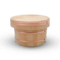 Korin TK-102-19-21 Cypress Wooden Edobitsu Rice Jar, 8-1/4" Diameter