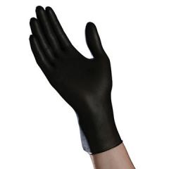 Tradex NSM200BLK Ambitex Powder Free Black Nitrile Exam Gloves - Small
