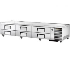 True TRCB-110 110" Refrigerated Chef Base - 6 drawers