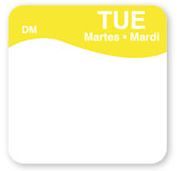 Daymark IT110072-2 Tuesday 'Use By' 1" x 1" Label, Yellow - Roll/250