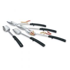 Vollrath 46946 Standard Stainless Steel Basting Spoons With Grip 'N Serv Handles