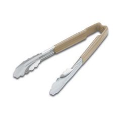 Vollrath 4781260 One-Piece Scalloped Kool-Touch Tongs, 12", Tan Handle