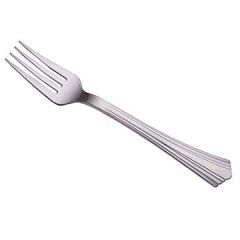 WNA 610155 Reflections 7" Silver Plastic Forks