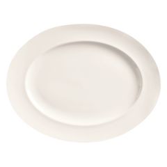 World Tableware BW-1122 Basics Bright White 13 1/4" x 10 1/4" Platter